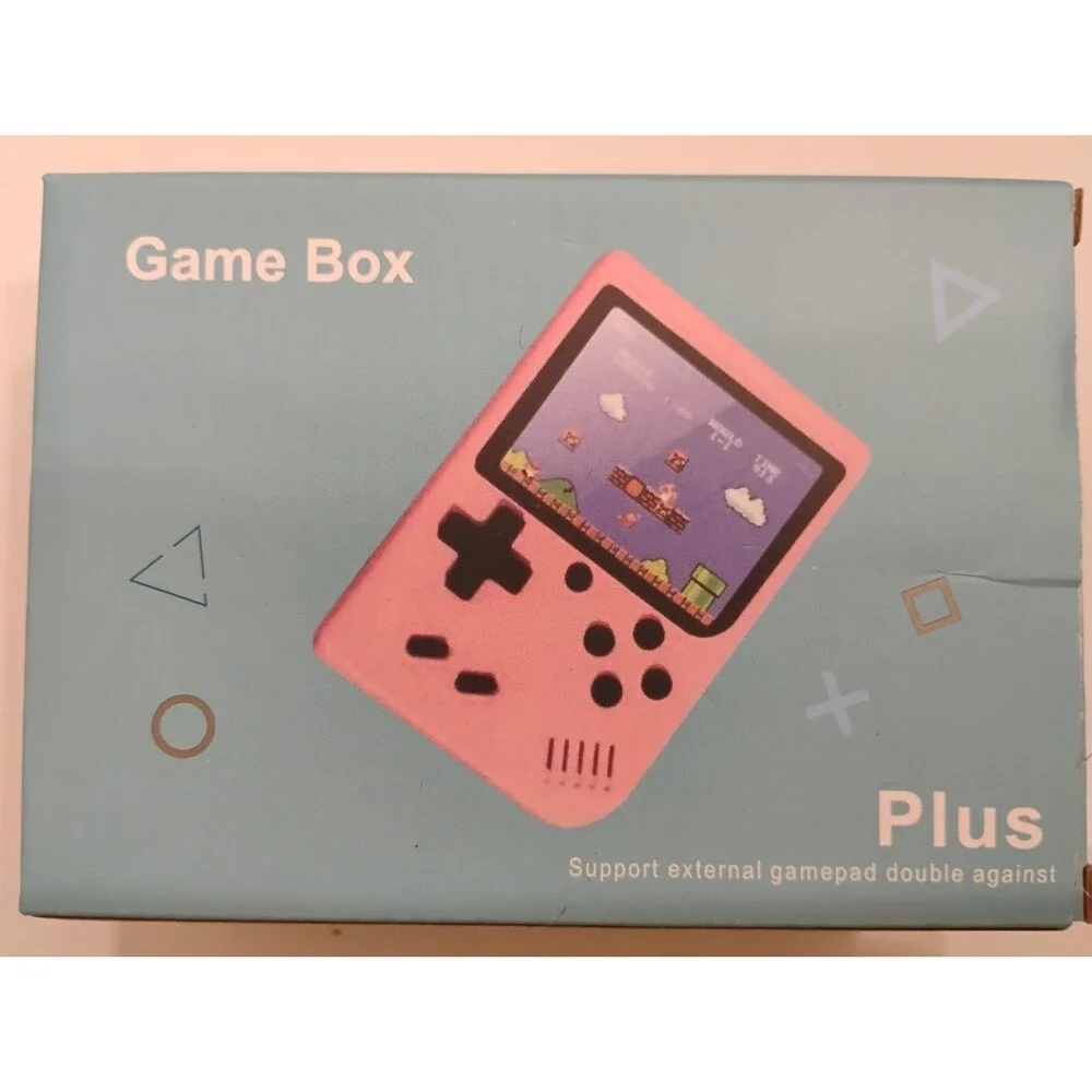 Game Box Plus Hand Held Game System Rechargeable Battery Grey Open Box 500 in 1